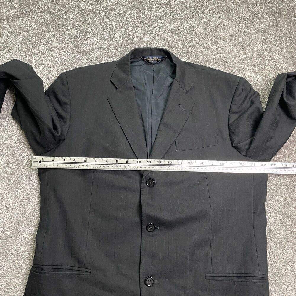 Brooks Brothers Japanese Custom Order Suit Blazer Mens 46L Black Double Vent